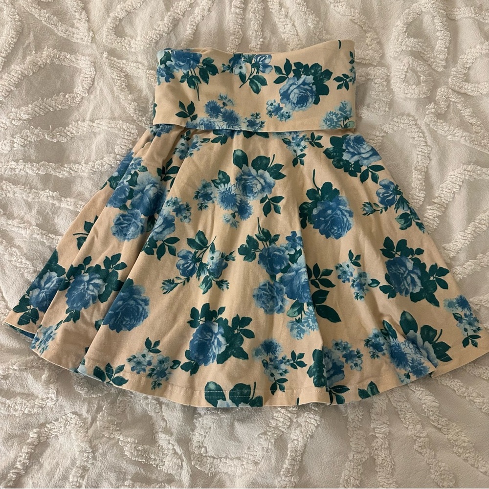 American apparel circle skater floral fold over skirt